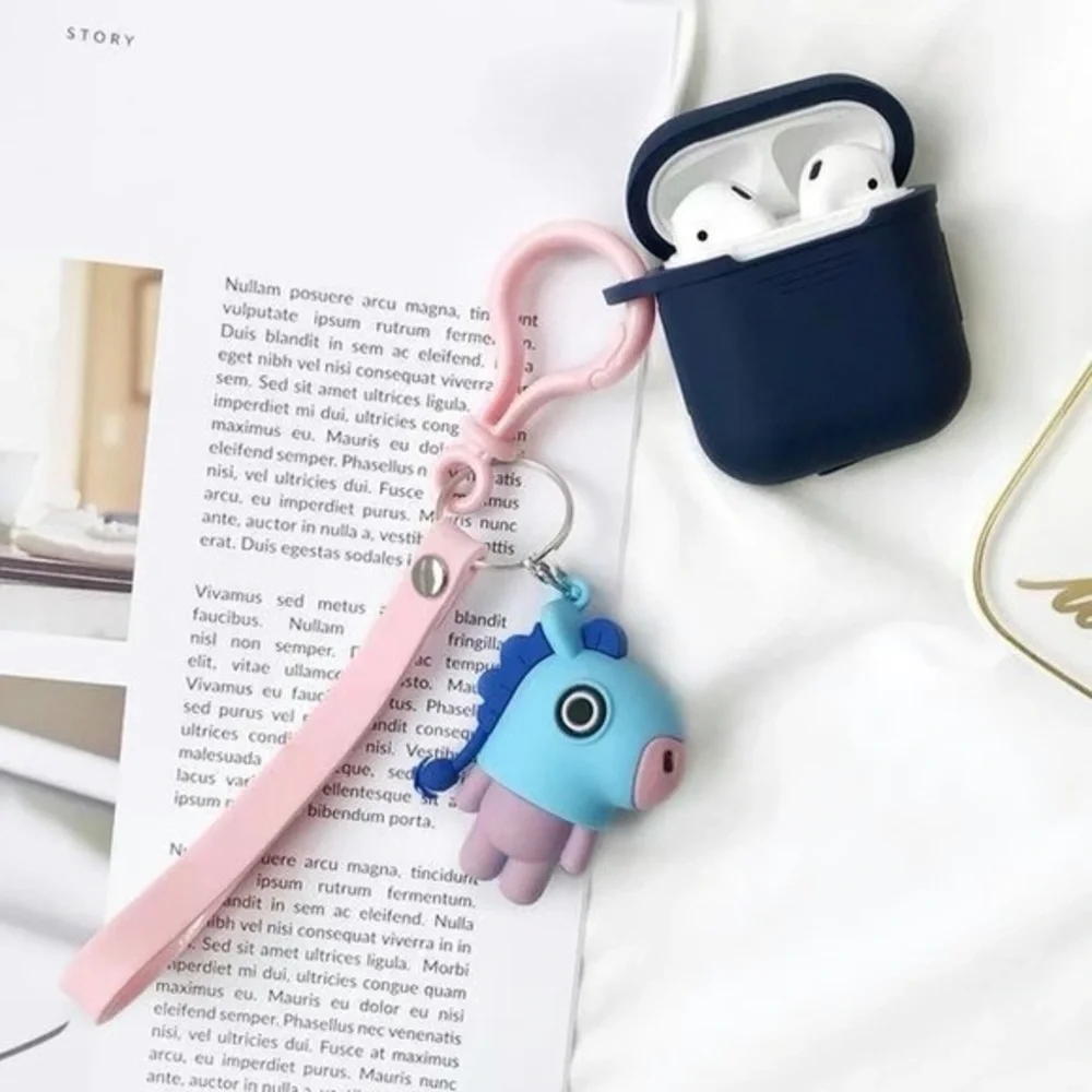New Mang Cartoon Airpods Silicone Case Keychain